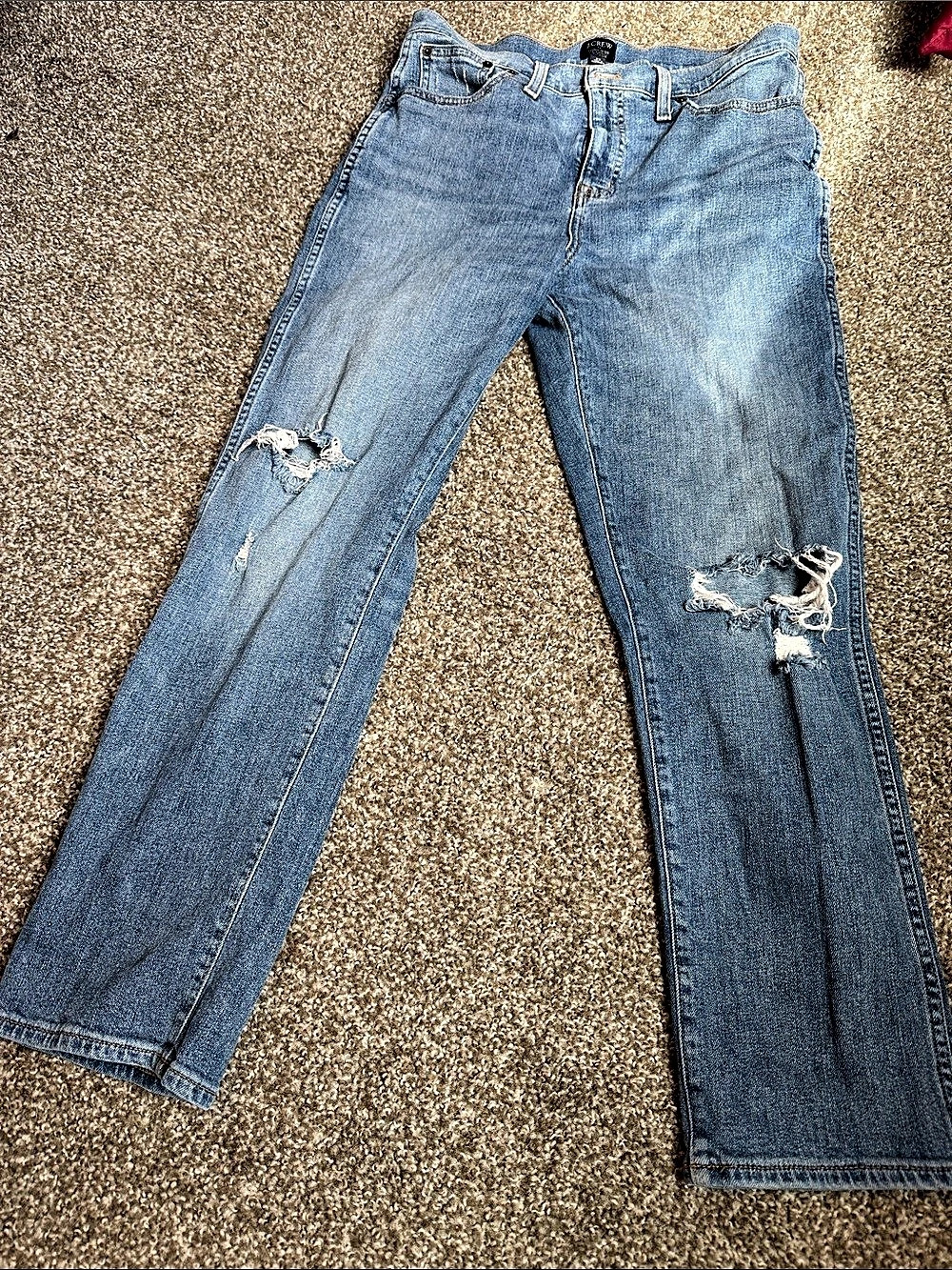 J.Crew High-Rise Classic Vintage Jean Distressed Straight Leg Jeans Waist 29